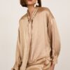 PHILIA LOFT Blusa con fusciacca in satin goffrato