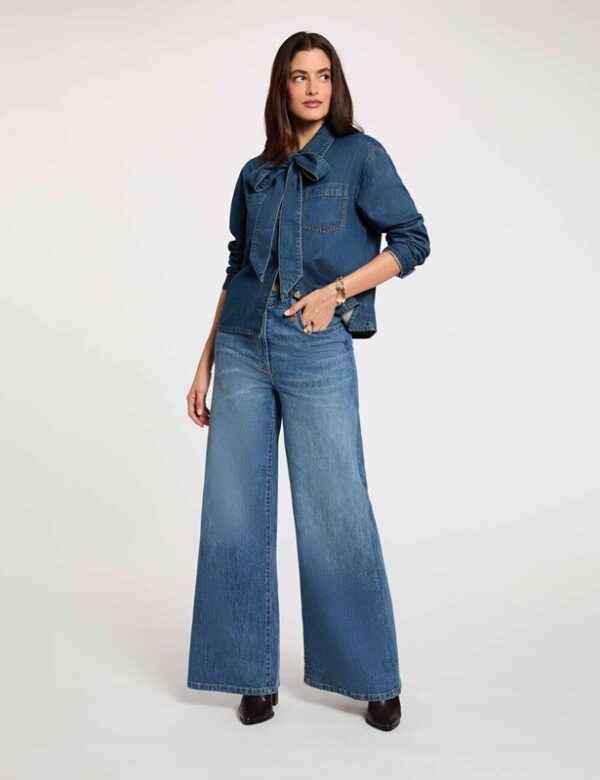 MORGAN Camicia in jeans mod. dritto con fusciacca