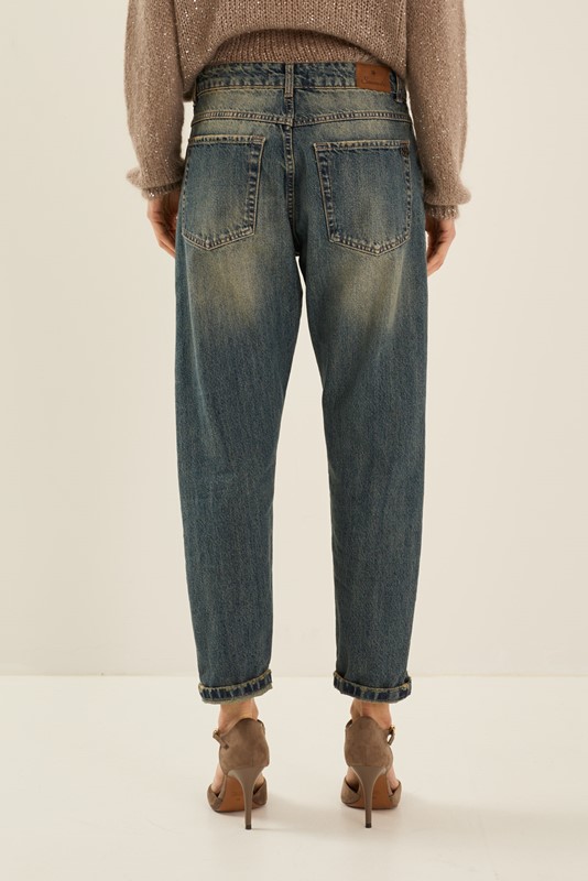 SOUVENIR Jeans vita bassa lavaggio al the