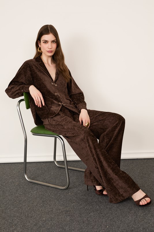 PHILIA LOFT Pantalone morbido in velluto con pences
