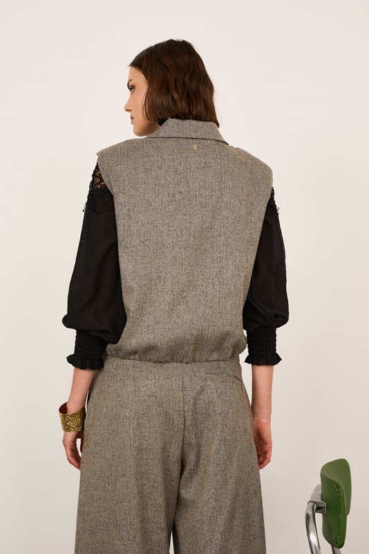 PHILIA LOFT Gilet melange con arricciatura sul fondo