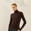 SOUVENIR Maglia aderente a costine collo alto