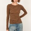 PHILIA LOFT Maglia girocollo  righine misto cachemire