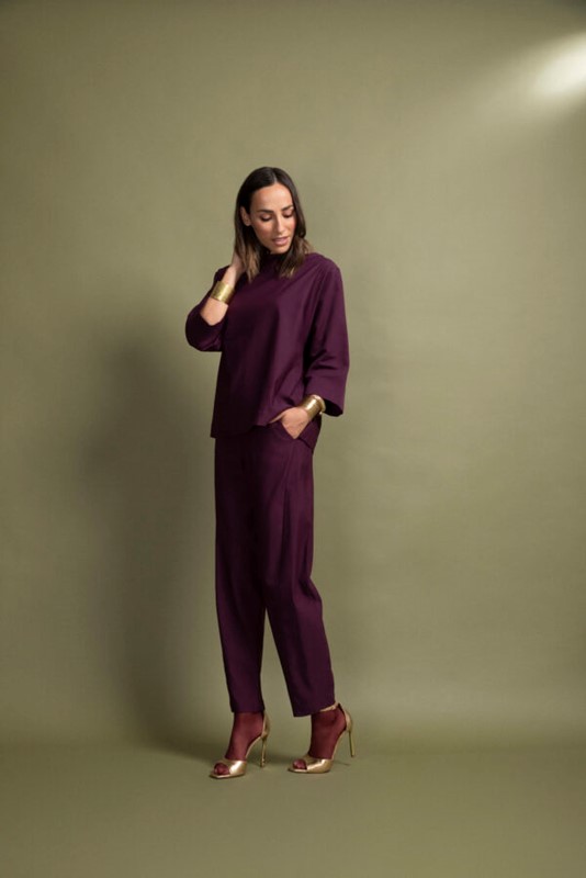 EECA8FE9D54280791AFE46573E2EFC29_ PEPE ROSA Pantalone elasticizzato mod baloon con elastico dietro