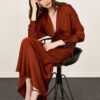 PHILIA LOFT Abito lungo scollo v in satin