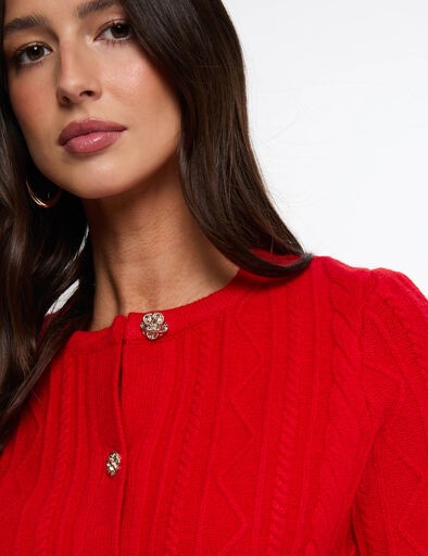 MORGAN Cardigan trecce con bottoni oro