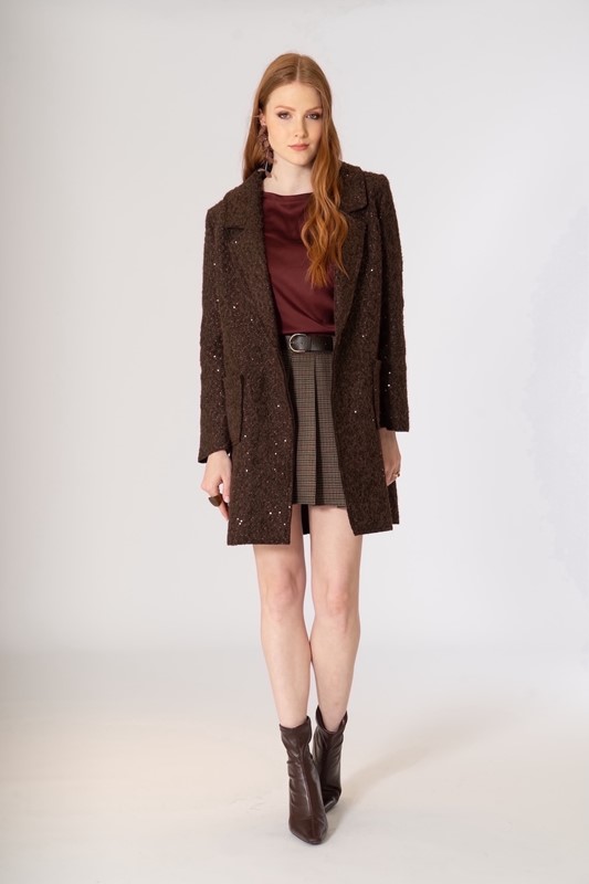 SISTE'S Cappotino lanoso con paillettes