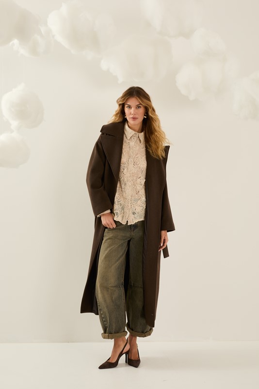 SOUVENIR Cappotto lungo con cintura
