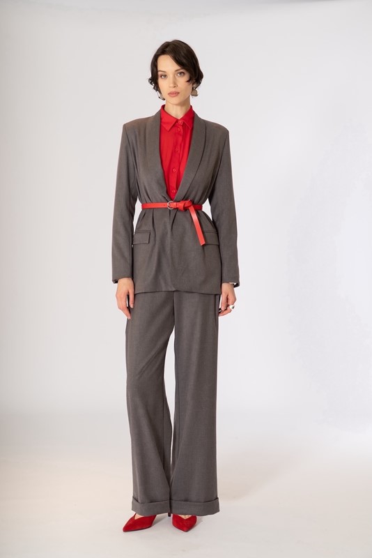 SISTE'S Pantalone gamba dritta con risvolto e zip laterale