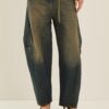 SOUVENIR Jeans baloon con pence altezza ginocchio e accessorio