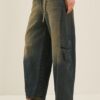 SOUVENIR Jeans baloon con pence altezza ginocchio e accessorio